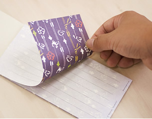 喜多方の染型紙 “会津型”　一筆箋　表と裏